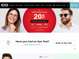 1001optical.com.au screenshot