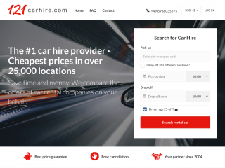 121carhire.com screenshot