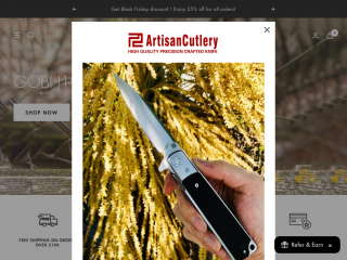 Artisancutlery.net screenshot