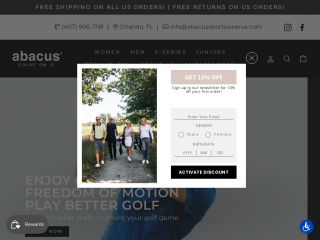 abacussportswearus.com screenshot