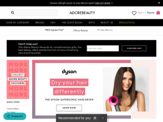 adorebeauty.com.au screenshot