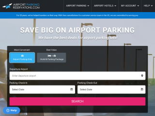 airportparkingreservations.com screenshot