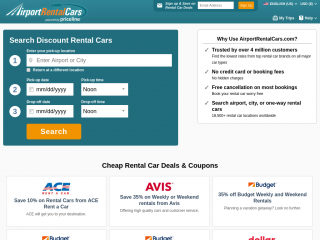 airportrentalcars.com screenshot