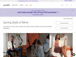 aldoshoes.com screenshot