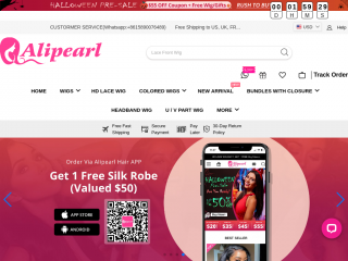 alipearlhair.com screenshot