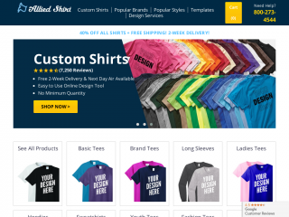 alliedshirts.com screenshot