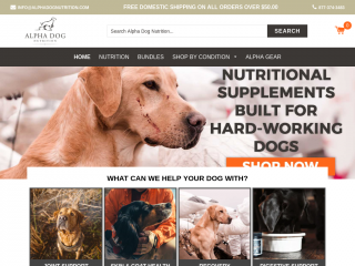 alphadognutrition.com screenshot