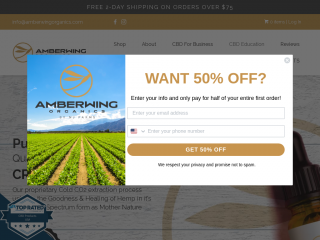 amberwingorganics.com screenshot