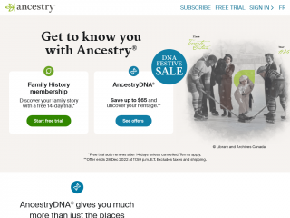 ancestry.ca screenshot