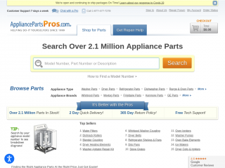 appliancepartspros.com screenshot