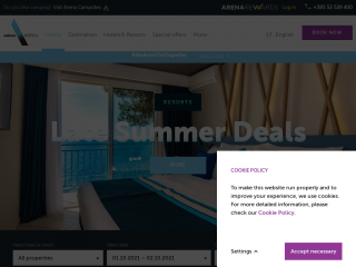 arenahotels.com screenshot