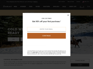 ariat.com screenshot