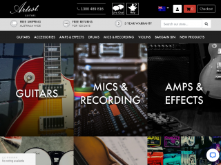 artistguitars.com.au screenshot