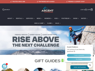 ascentoutdoors.com screenshot