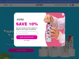aspiredrinks.com screenshot