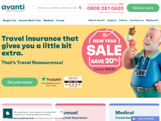 avantitravelinsurance.co.uk screenshot