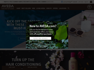 aveda.com screenshot