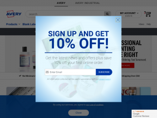 avery.com screenshot
