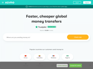 azimo.com screenshot