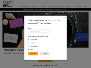 bestgiftcards.com.au screenshot