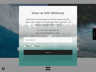 billabong.com screenshot