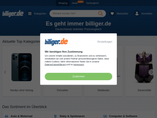 billiger.de screenshot