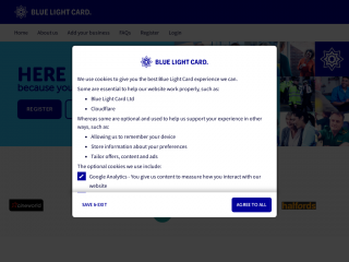 bluelightcard.co.uk screenshot