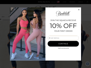 bombshellsportswear.com screenshot