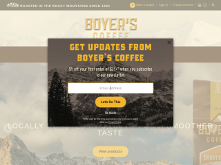 boyerscoffee.com screenshot