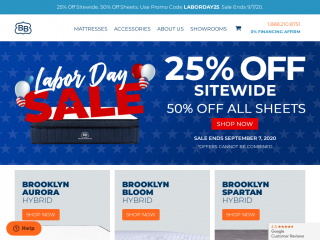 brooklynbedding.com screenshot