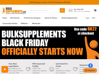 bulksupplements.com screenshot