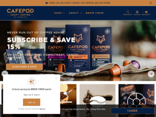 cafepod.com screenshot