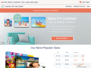 canvasonthecheap.com screenshot