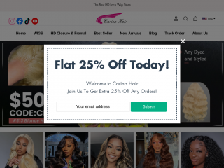 carinahairwigs.com screenshot