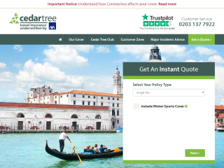 cedartreeinsurance.com screenshot