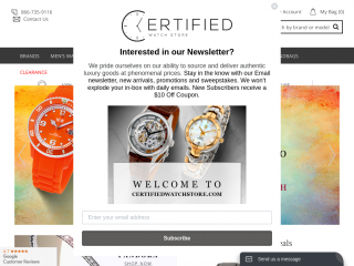 certifiedwatchstore.com screenshot