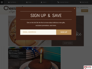 cheesecake.com screenshot