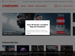 cinemark.com screenshot