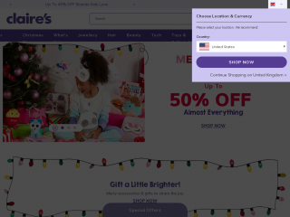 claires.com screenshot