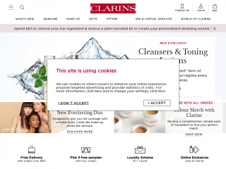 clarins.co.uk screenshot