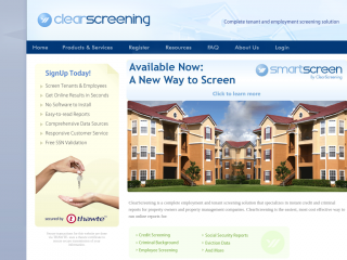 clearscreening.com screenshot