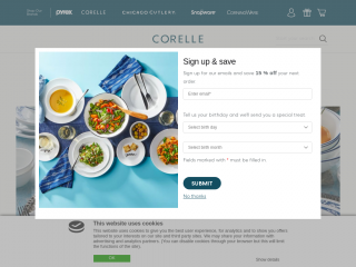 corelle.com screenshot