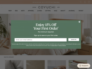 coyuchi.com screenshot