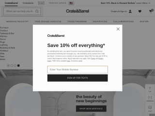 crateandbarrel.com screenshot