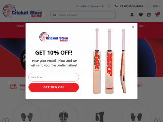 cricketstoreonline.com screenshot