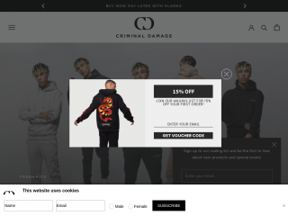 criminaldamage.co.uk screenshot