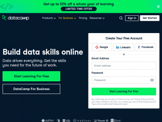 datacamp.com screenshot