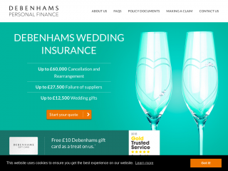 debenhamsweddinginsurance.com screenshot