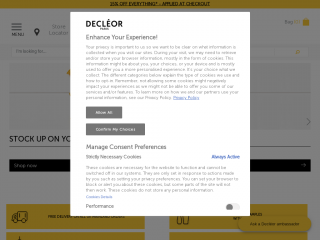 decleor.co.uk screenshot
