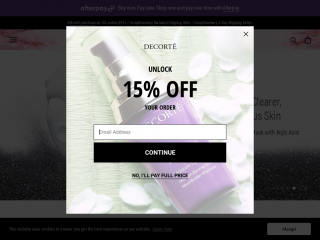 decortecosmetics.com screenshot